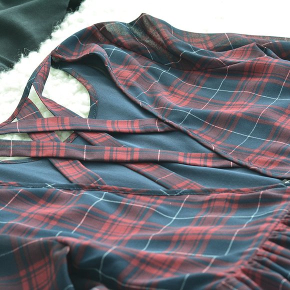 H&M Plaid‎ Crossback Dress - Picture 5 of 6